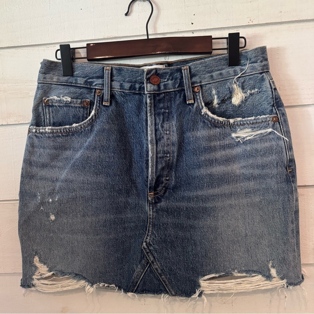 AGOLDE QUINN HI RISE MINI SKIRT
IN RANSOM RAW CUT HEM 27 - Picture 2 of 11